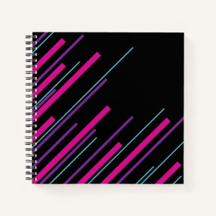 Diagonals - Pink, Purple, Blue and Black Notebook