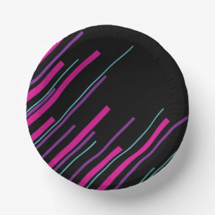 Diagonals - Pink, Purple, Blue and Black Paper Plate