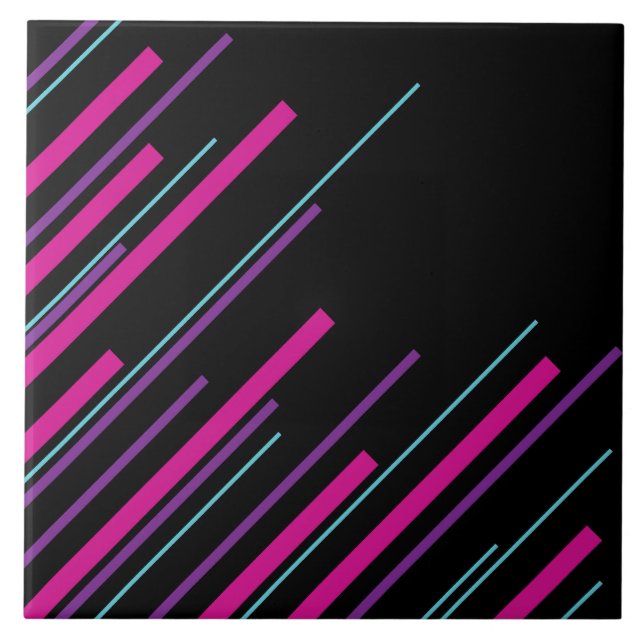 Diagonals - Pink, Purple, Blue and Black Tile (Front)