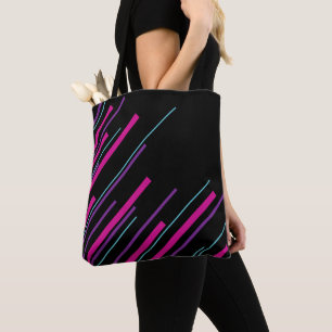 Diagonals - Pink, Purple, Blue and Black Tote Bag