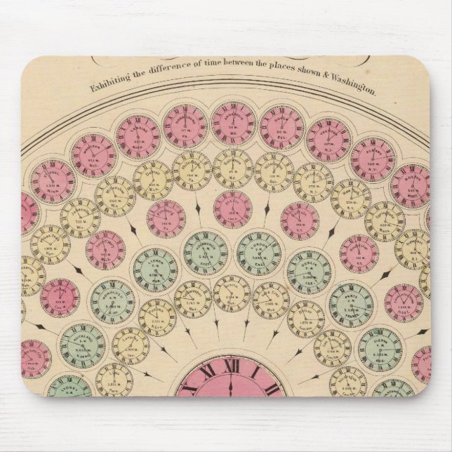Diagram Exhibiting the difference of time Mouse Mat (Front)