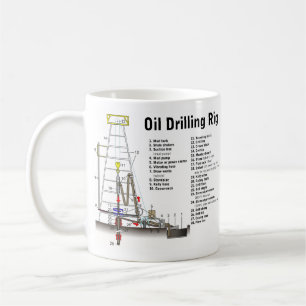Diagram of an Oil Drilling Rig Tower Coffee Mug