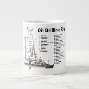 Diagram of an Oil Drilling Rig Tower Large Coffee Mug