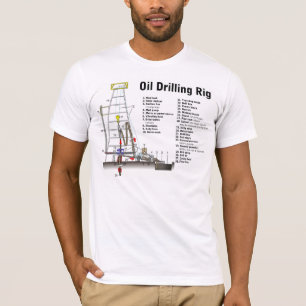 Diagram of an Oil Drilling Rig Tower T-Shirt