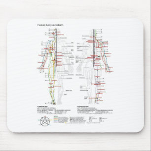  Diagram Schematic Chinese Meridians Human Body  Mouse Mat