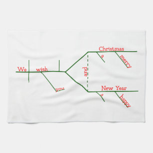 Diagrammed Sentence Christmas Carol Tea Towel
