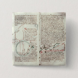 Diagrams of measurements and text (vellum) 15 cm square badge