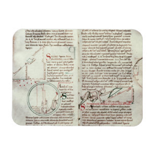 Diagrams of measurements and text (vellum) magnet