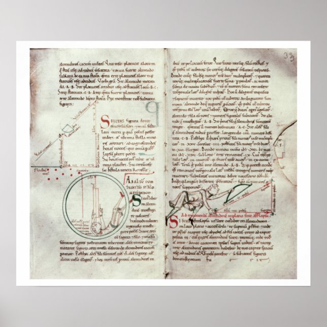 Diagrams of measurements and text (vellum) poster (Front)