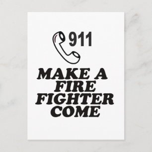 DIAL 911 FIRE POSTCARD