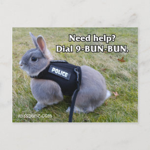 Dial 9 Bun Bun Postcard