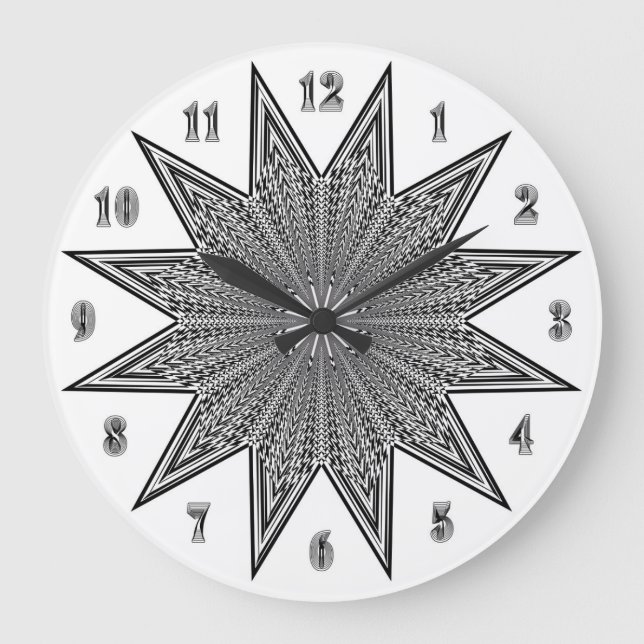 dial cadran stellar pointing design big composite large clock (Front)
