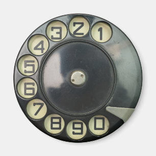 dial disk vintage retro phone number disc rotary magnet