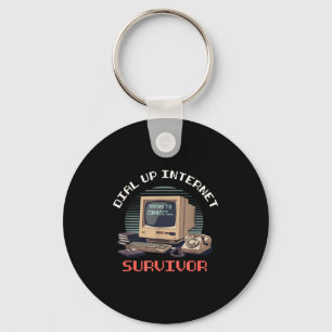 Dial Up Internet Survivor Funny Retro Computer Lov Key Ring