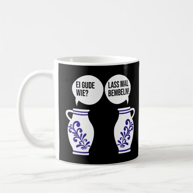 Dialect Hessen Apples Bembel Cider Jug Egg Gourd W Coffee Mug (Left)