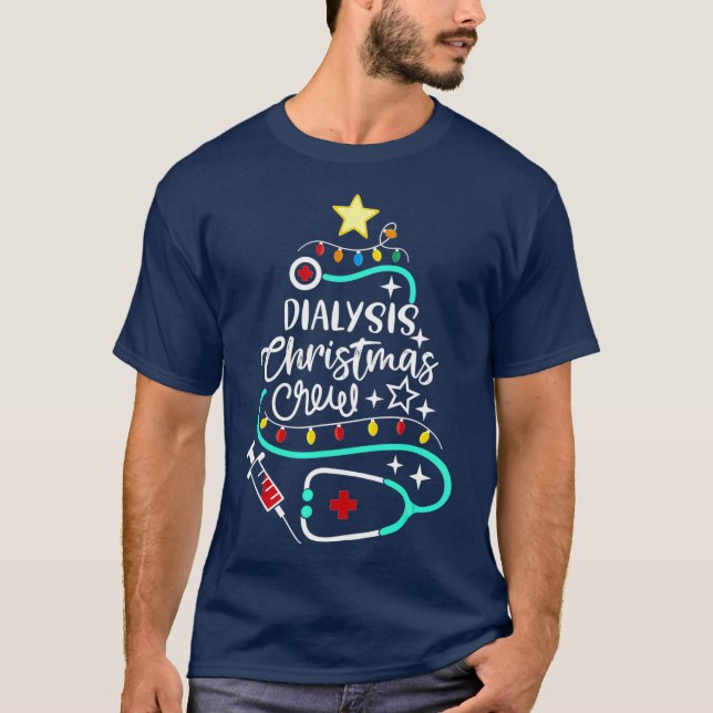 Dialysis Christmas Crew Dialysis Nurse T-Shirt (Front)