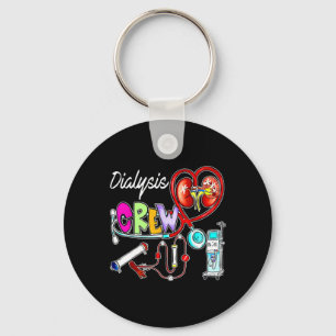 Dialysis Crew Stethoscope Heart Kidney Nephrology Key Ring