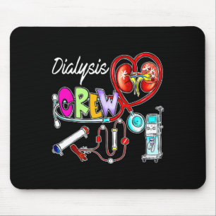 Dialysis Crew Stethoscope Heart Kidney Nephrology Mouse Mat