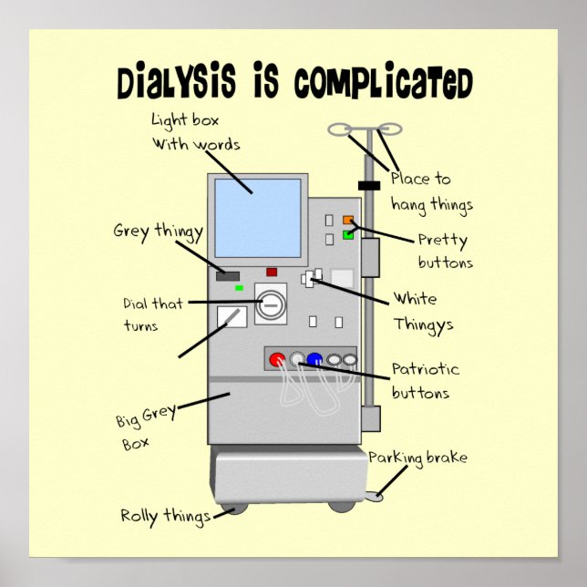 Dialysis Humour Gifts for Nurses, Techs, Patients Poster (Front)