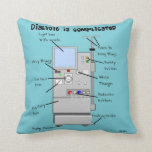 Dialysis Humour Pillow<br><div class="desc">Funny dialysis machine pillow with arrows humorously naming dialysis machine parts.</div>