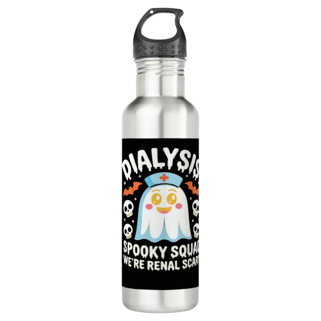 Dialysis Nephrology Nurse Cute Halloween Spooky Es 710 Ml Water Bottle (Front)