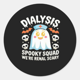 Dialysis Nephrology Nurse Cute Halloween Spooky Es Classic Round Sticker
