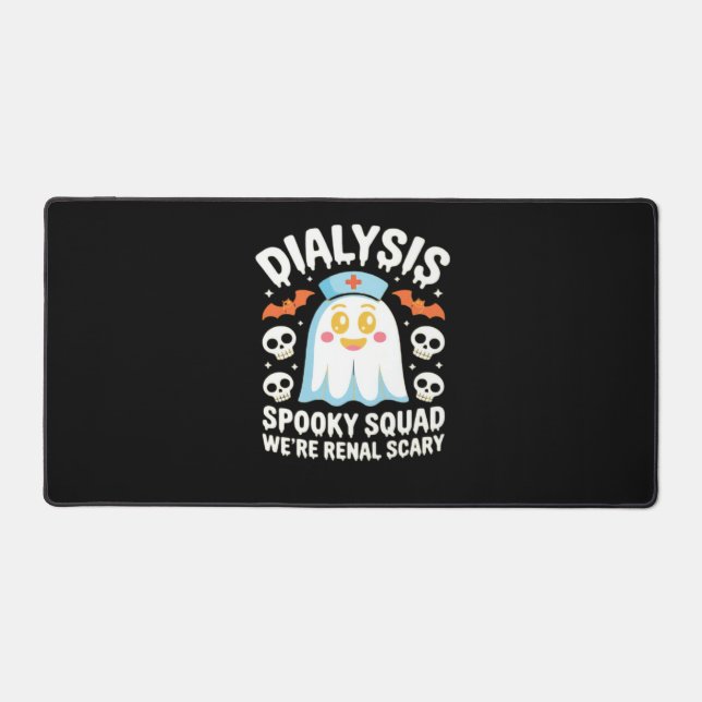 Dialysis Nephrology Nurse Cute Halloween Spooky Es Desk Mat (Front)
