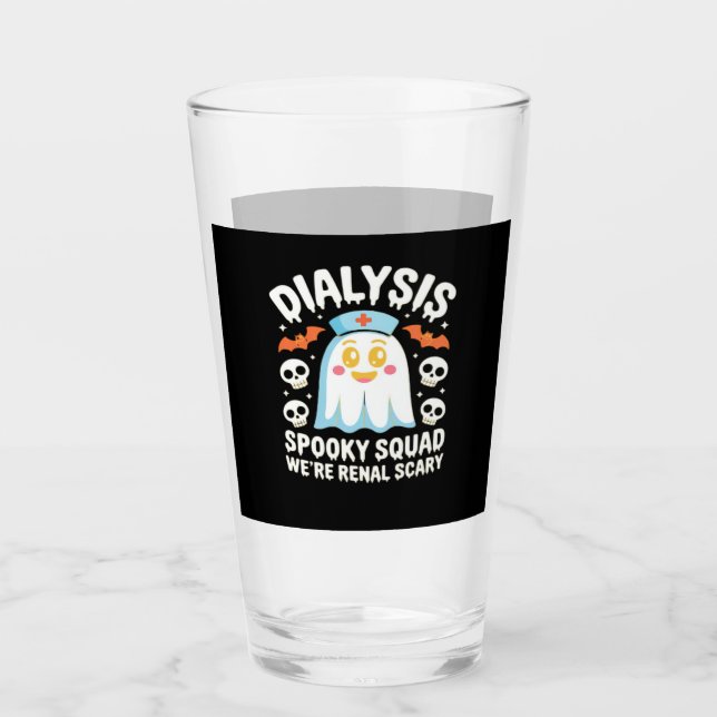 Dialysis Nephrology Nurse Cute Halloween Spooky Es Glass (Front)