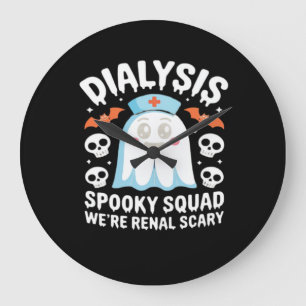 Dialysis Nephrology Nurse Cute Halloween Spooky Es Large Clock