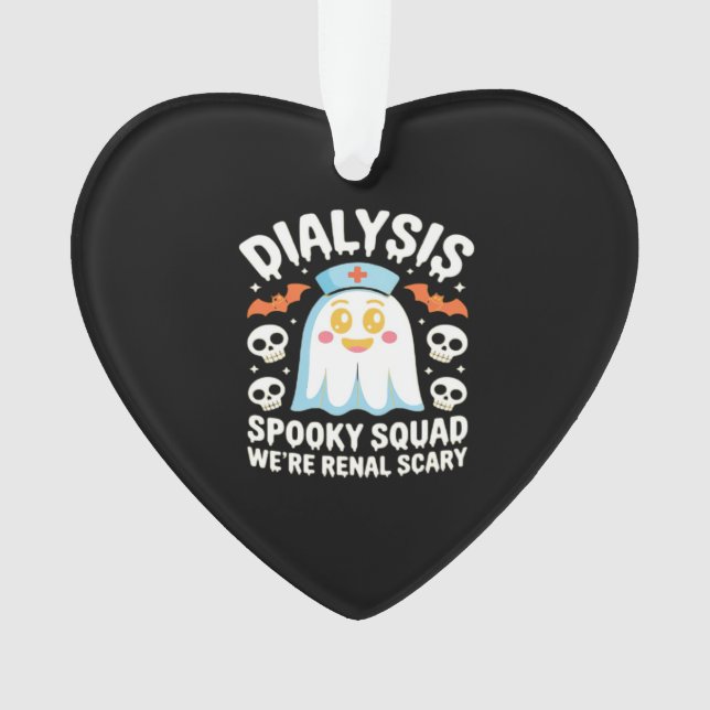 Dialysis Nephrology Nurse Cute Halloween Spooky Es Ornament (Front)