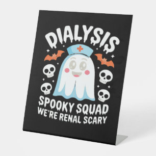 Dialysis Nephrology Nurse Cute Halloween Spooky Es Pedestal Sign