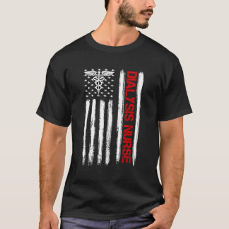 Dialysis Nurse American Flag Patriotic Rn Nephrolo T-Shirt