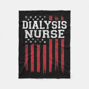 Dialysis Nurse American Flag Usa Patriot Patriotic Fleece Blanket
