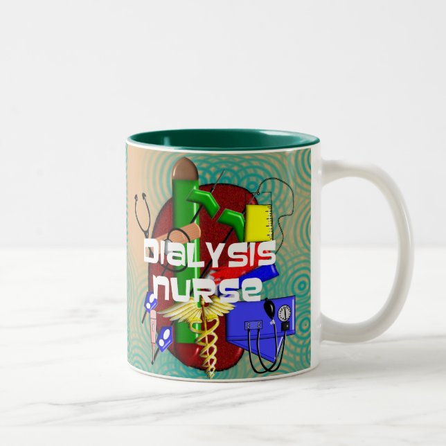 Dialysis Nurse Art Gifts Two-Tone Coffee Mug (Right)