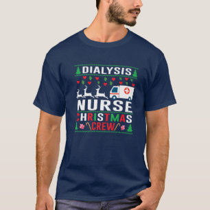 Dialysis Nurse Christmas Crew T-Shirt