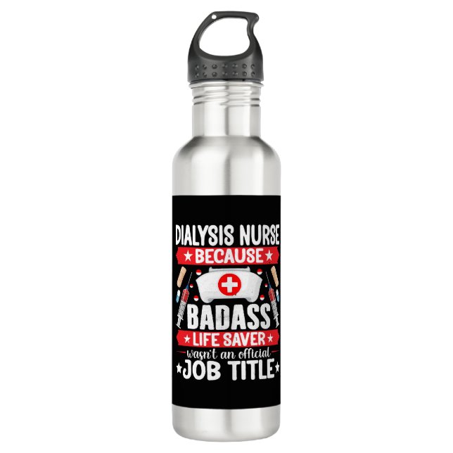 Dialysis Nurse - Funny Nephrology Nurse Kidney 710 Ml Water Bottle (Front)