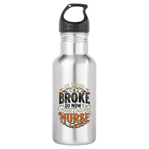 Dialysis Nurse Halloween Broom Broke Vintage Desig 532 Ml Water Bottle