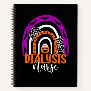 Dialysis Nurse Halloween Pumpkin Rainbow Dialysis Notebook