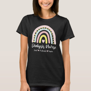 Dialysis Nurse Heal Motivate Inspire Boho Rainbow T-Shirt