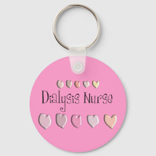 Dialysis Nurse Hearts Design Gifts Key Ring