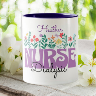 Dialysis Nurse Kidney Nephrology Personalised Two-Tone Coffee Mug