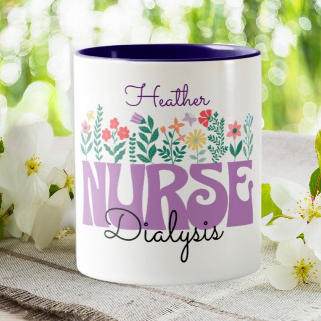 Dialysis Nurse Kidney Nephrology Personalised Two-Tone Coffee Mug (Creator Uploaded)