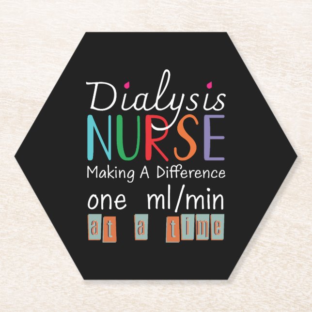 Dialysis Nurse - Making A Difference Paper Coaster (Front)