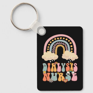 Dialysis Nurse Nephrology Nursing Groovy Retro Rai Key Ring