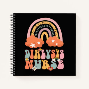 Dialysis Nurse Nephrology Nursing Groovy Retro Rai Notebook
