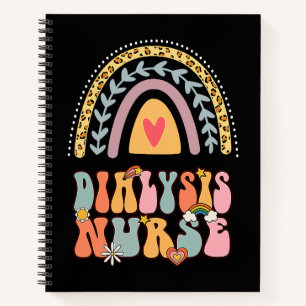 Dialysis Nurse Nephrology Nursing Groovy Retro Rai Notebook