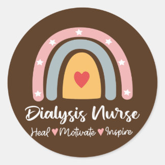 Dialysis Nurse Nephrology Nursing Student Rainbow Classic Round Sticker