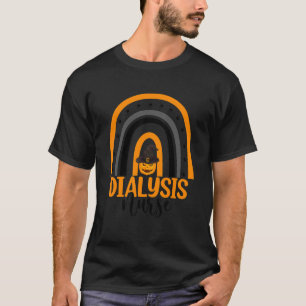 Dialysis Nurse Nursing Rainbow Pumpkin Halloween C T-Shirt