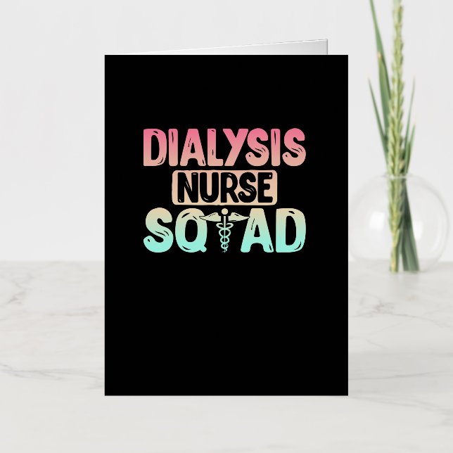 Dialysis Nurse Squad Cute Dialysis Nursing Kidney Foil Greeting Card (Front)
