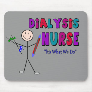 Dialysis Nurse Stick Person Design Mouse Mat